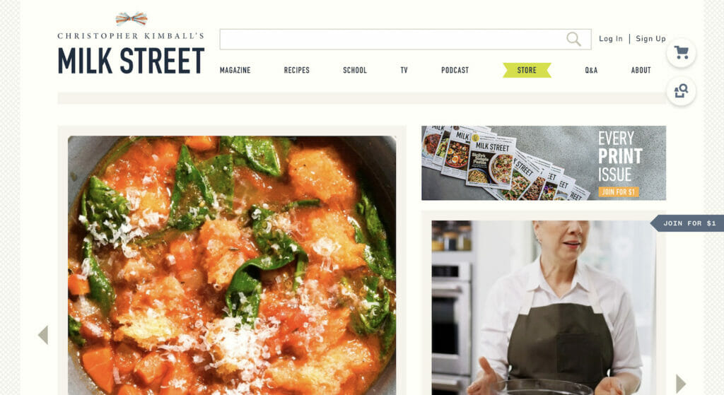 Milk Street homepage