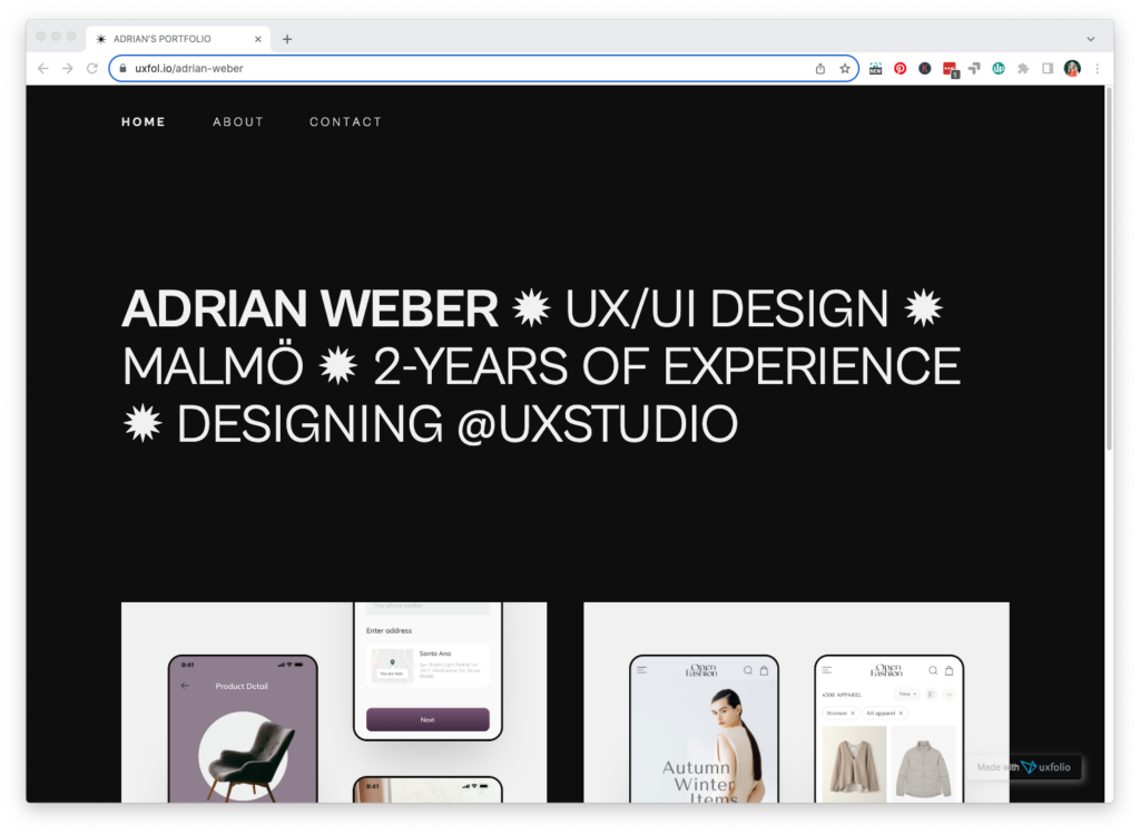 Designer Adrian Weber's design portfolio