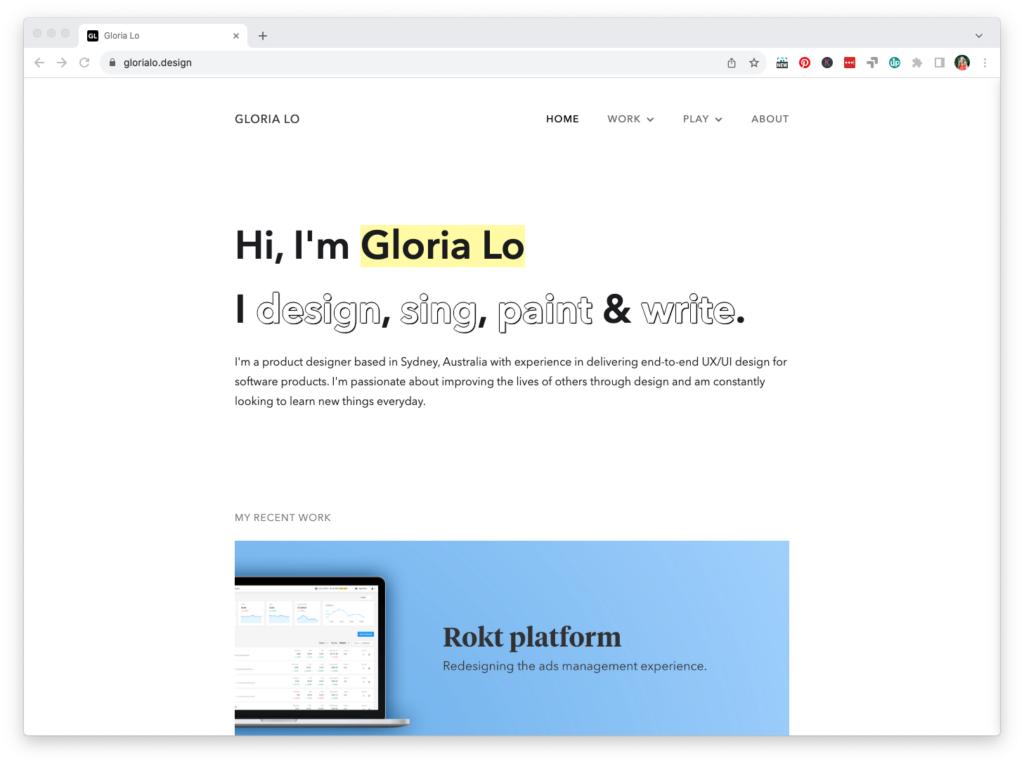 Designer Gloria Lo's design portfolio