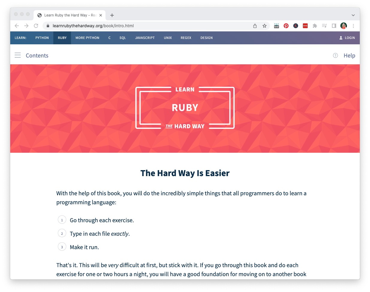 Learn Ruby The Hard Way